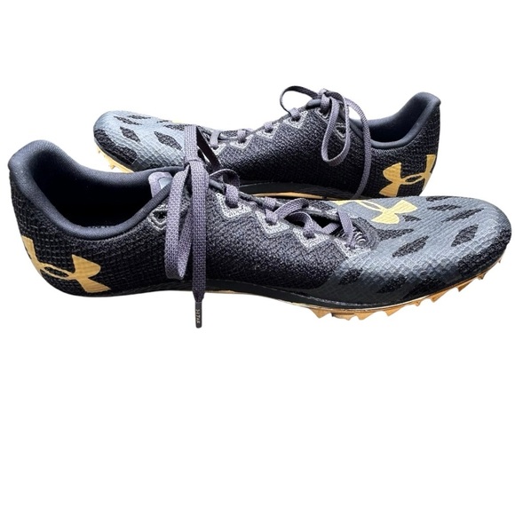 Under Amour HOVR Smokeride Track Spikes 8 Black Lightweight - Picture 5 of 14